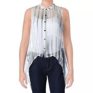 Eileen Fisher Silk Tie-Dye Hi/Lo Blouse SZ S! NEW!